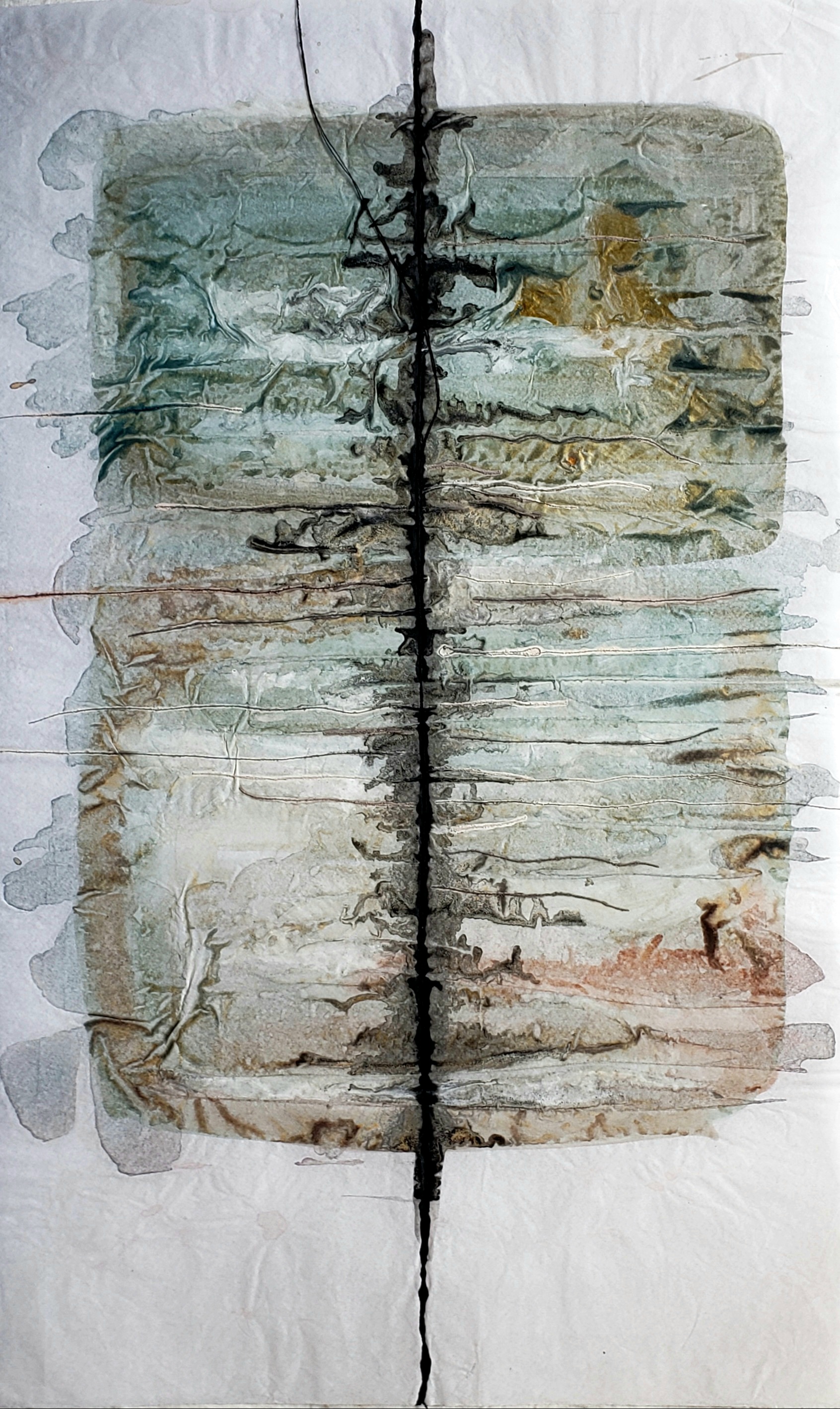 Seda Bahia III — 2025 — 0.50m x 0.30m. Acrílico sobre papel de seda. Colagem — Fabio Crisanti